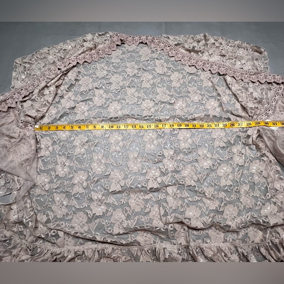 Origami by Vivien Floral Lace Hi Low Duster Boho Fairy Whimsy One Size - Picture 10 of 12